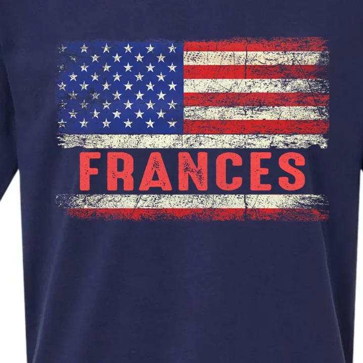 Frances Name American Flag Gift Frances First Name Funny Gift Sueded Cloud Jersey T-Shirt