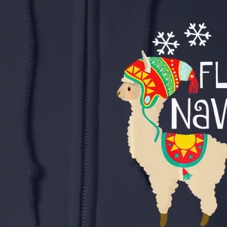 Fleece Navidad Alpaca Cute Christmas Alpacas Full Zip Hoodie