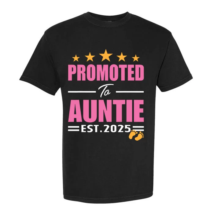 Funny New Aunt 2025 Cute Promoted To Auntie Est 2025 Garment-Dyed Heavyweight T-Shirt