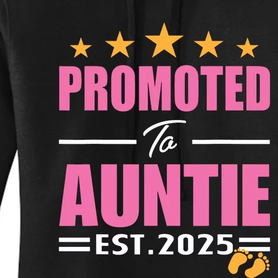 Funny New Aunt 2025 Cute Promoted To Auntie Est 2025 Women's Pullover Hoodie