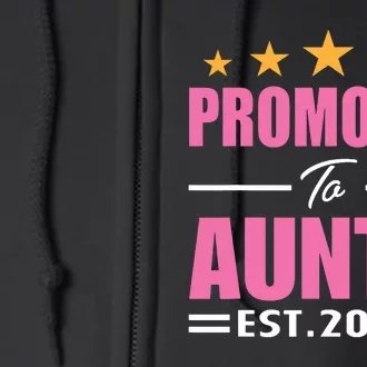 Funny New Aunt 2025 Cute Promoted To Auntie Est 2025 Full Zip Hoodie