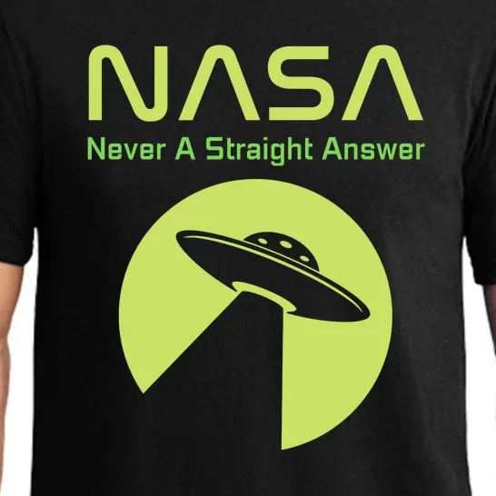 Funny NASA Alien UFO Conspiracy Never A Straight Answer Pajama Set