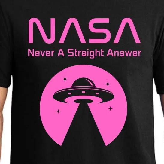 Funny NASA Alien UFO Conspiracy Never A Straight Answer Pajama Set