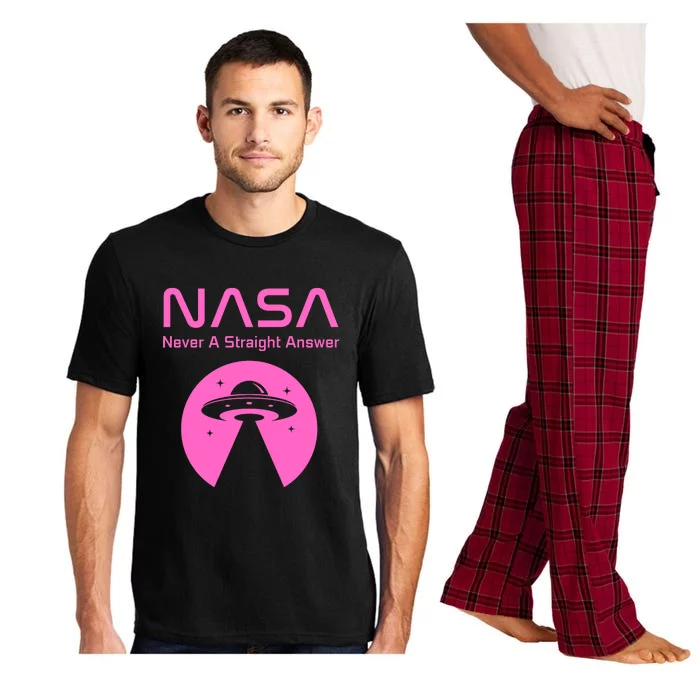 Funny NASA Alien UFO Conspiracy Never A Straight Answer Pajama Set