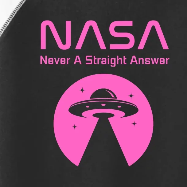 Funny NASA Alien UFO Conspiracy Never A Straight Answer Toddler Fine Jersey T-Shirt