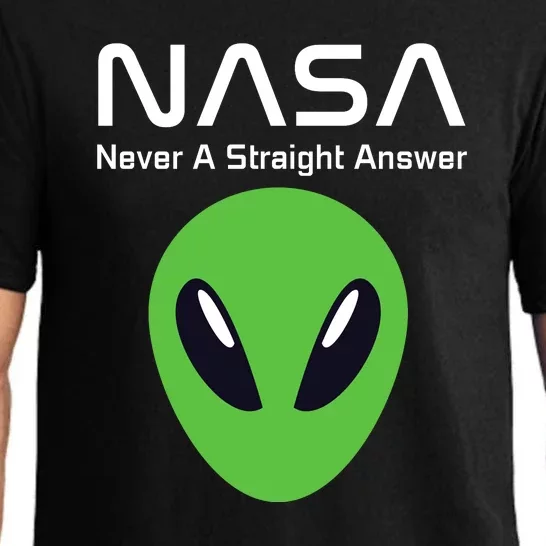 Funny NASA Alien UFO Conspiracy Never A Straight Answer Pajama Set