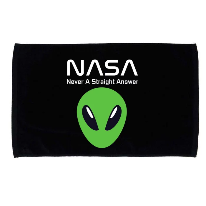 Funny NASA Alien UFO Conspiracy Never A Straight Answer Microfiber Hand Towel