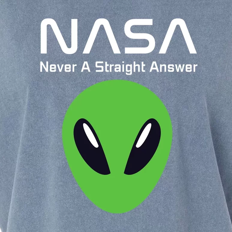 Funny NASA Alien UFO Conspiracy Never A Straight Answer Garment-Dyed Women's Muscle Tee