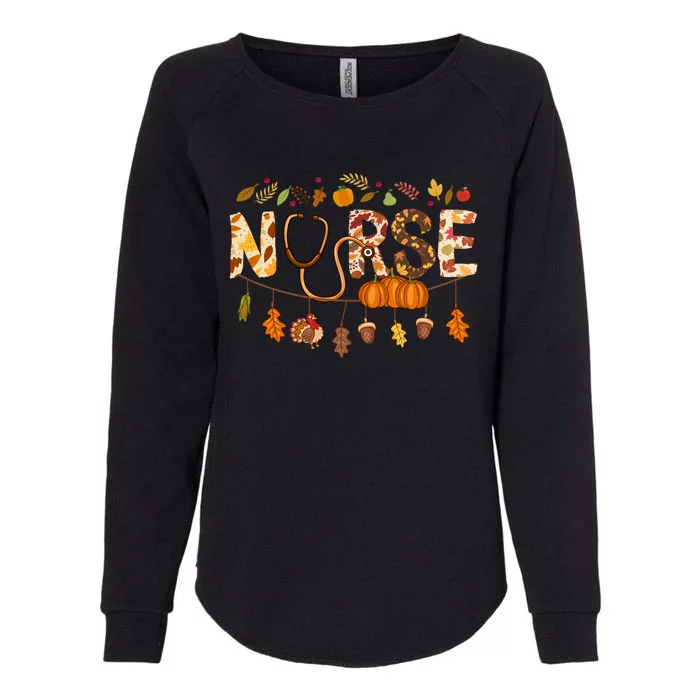 Festive Nurse Attire: Fall Style Thanksgiving Health Worker Funny Gift Womens California Wash Sweatshirt