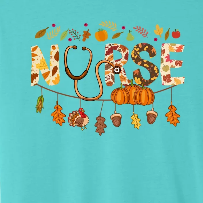 Festive Nurse Attire: Fall Style Thanksgiving Health Worker Funny Gift ChromaSoft Performance T-Shirt