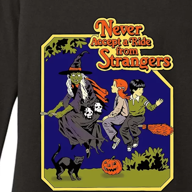 Funny Never Accept A Ride From Strangers Halloween Witch Womens CVC Long Sleeve Shirt