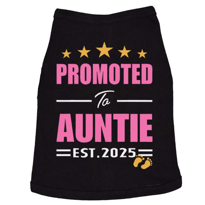 Funny New Aunt 2025 Cute Promoted To Auntie Est. 2025 Doggie Tank