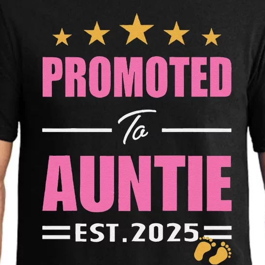 Funny New Aunt 2025 Cute Promoted To Auntie Est. 2025 Pajama Set