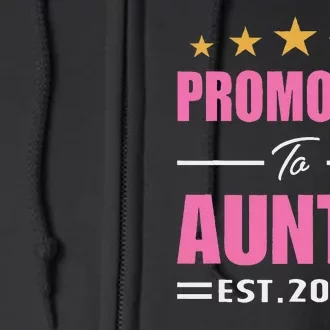 Funny New Aunt 2025 Cute Promoted To Auntie Est. 2025 Full Zip Hoodie