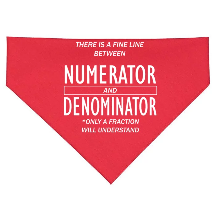 Funny Numerator And Denominator Math Fraction USA-Made Doggie Bandana