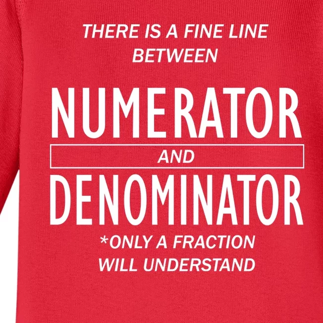 Funny Numerator And Denominator Math Fraction Baby Long Sleeve Bodysuit