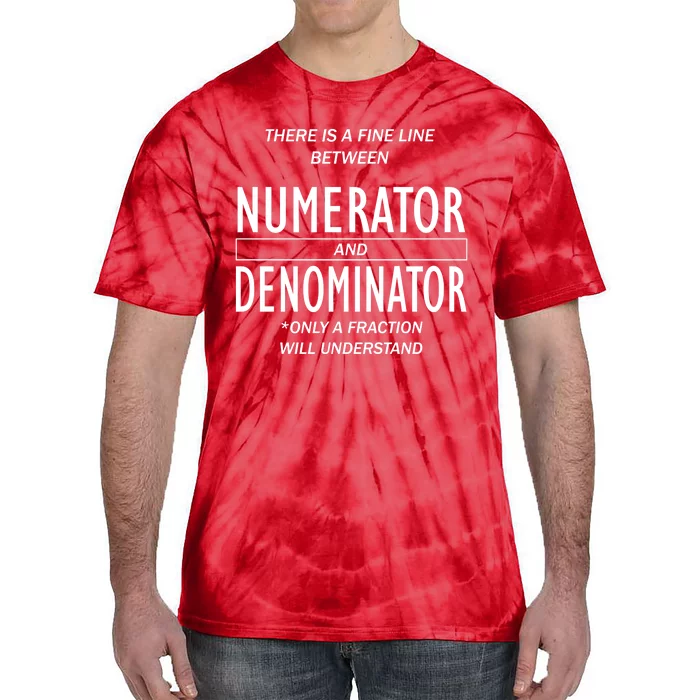 Funny Numerator And Denominator Math Fraction Tie-Dye T-Shirt