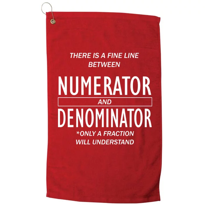 Funny Numerator And Denominator Math Fraction Platinum Collection Golf Towel