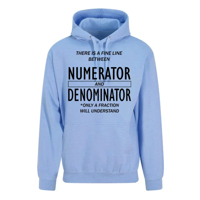 Funny Numerator And Denominator Math Fraction Unisex Surf Hoodie