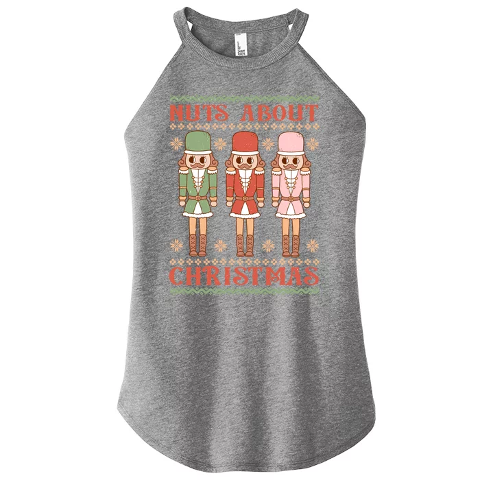 Funny Nuts About Christmas Women’s Perfect Tri Rocker Tank