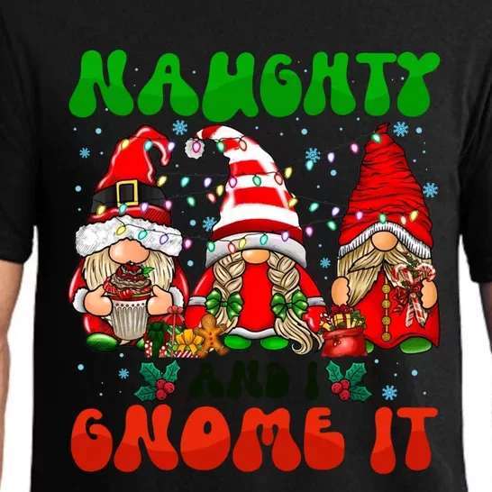 Funny Naughty And I Gnome It Christmas Gnomies Family Xmas Gift Pajama Set