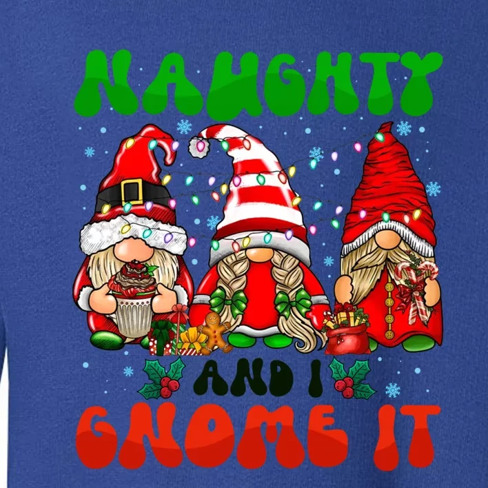 Funny Naughty And I Gnome It Christmas Gnomies Family Xmas Gift Toddler Sweatshirt