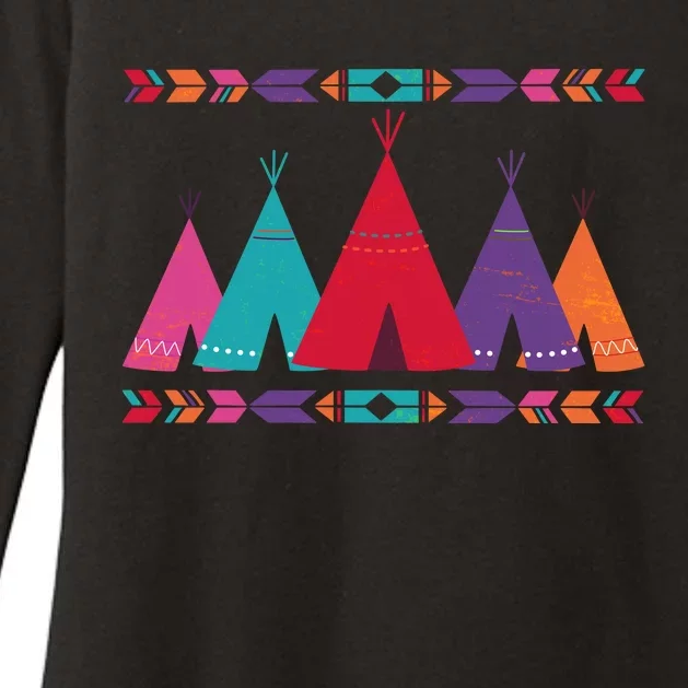 Funny Native American Pee Pattern 1 Womens CVC Long Sleeve Shirt