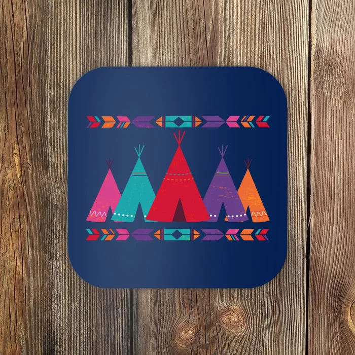 Funny Native American Pee Pattern 1 Coaster