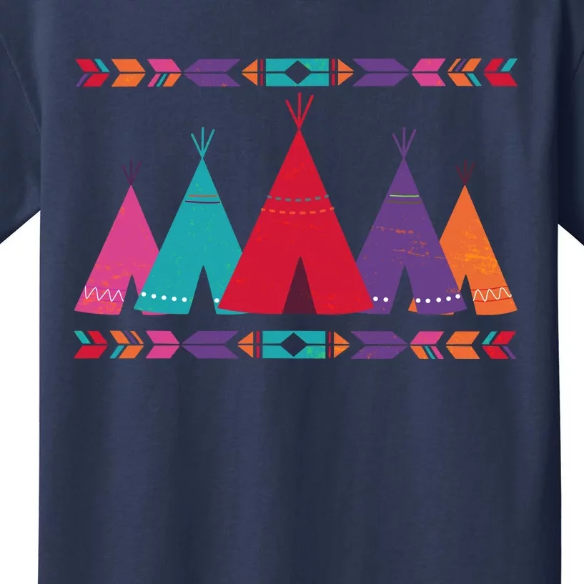 Funny Native American Pee Pattern 1 Kids T-Shirt