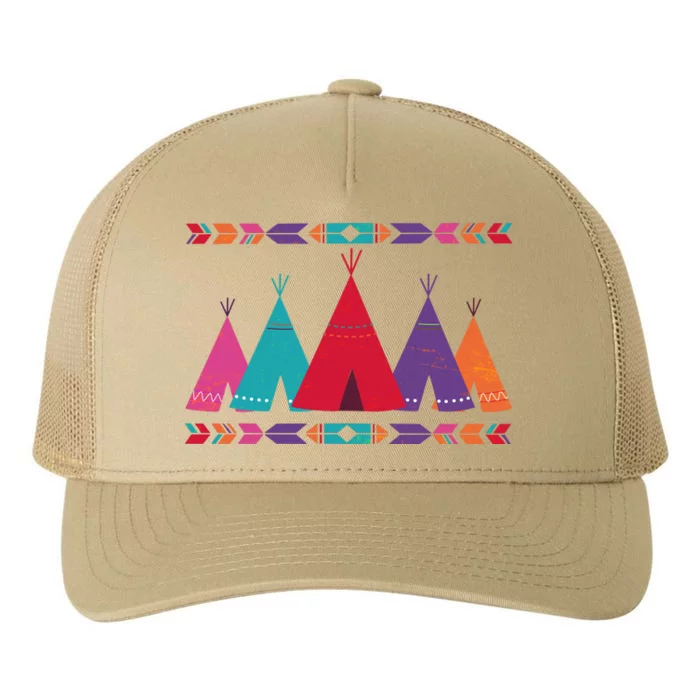 Funny Native American Pee Pattern 1 Yupoong Adult 5-Panel Trucker Hat