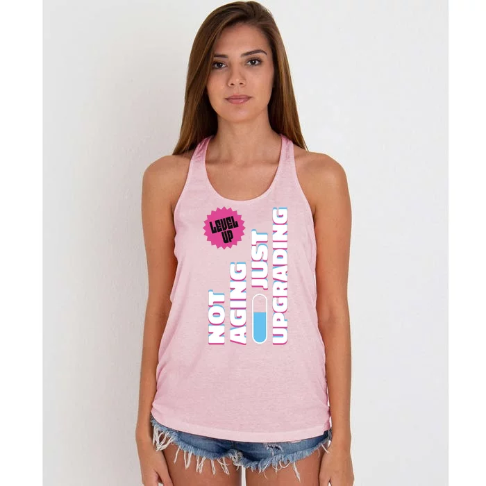 Funny Not Aging Birthday Quote Women's Knotted Racerback Tank