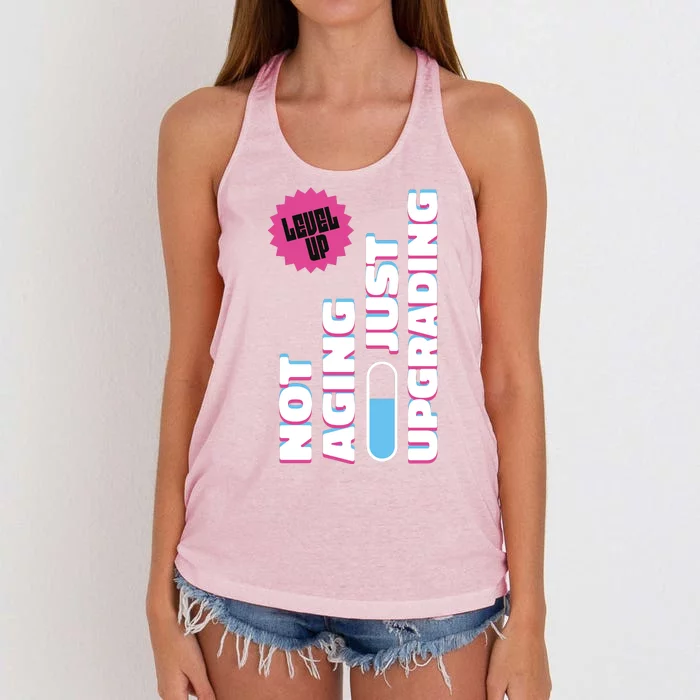 Funny Not Aging Birthday Quote Women's Knotted Racerback Tank