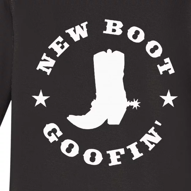 Funny New Boot Goofin Cowboy Boot Meme Quote Baby Long Sleeve Bodysuit