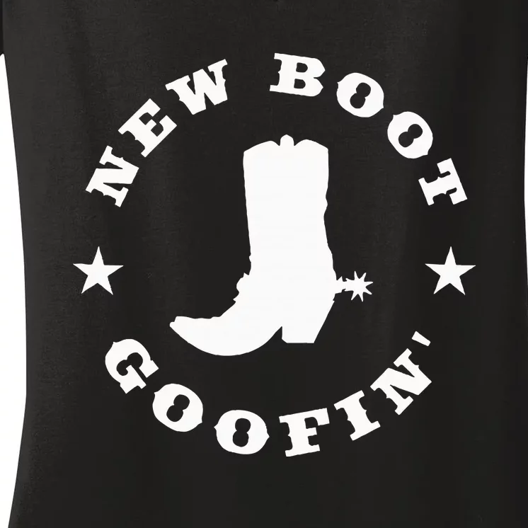 Funny New Boot Goofin Cowboy Boot Meme Quote Women's V-Neck T-Shirt