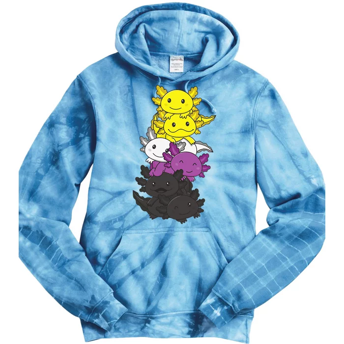 Flag Non Binary Pride Lgbtq Axolotl Tie Dye Hoodie