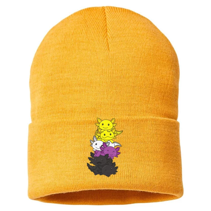 Flag Non Binary Pride Lgbtq Axolotl Sustainable Knit Beanie