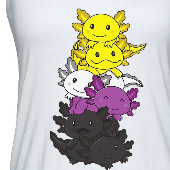 Flag Non Binary Pride Lgbtq Axolotl Ladies Essential Flowy Tank