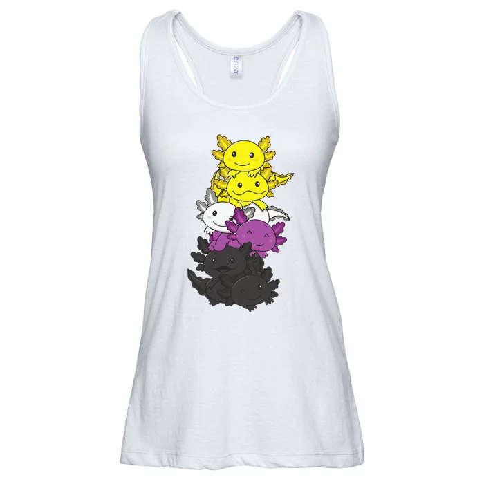 Flag Non Binary Pride Lgbtq Axolotl Ladies Essential Flowy Tank