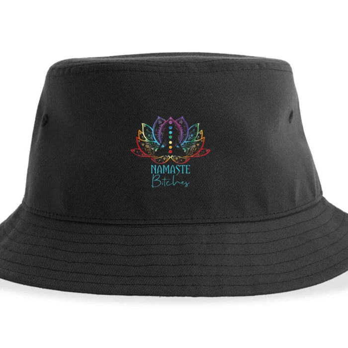 Funny Namaste Bitches Spiritual Sarcasm Zen Yoga Lover Gift Sustainable Bucket Hat