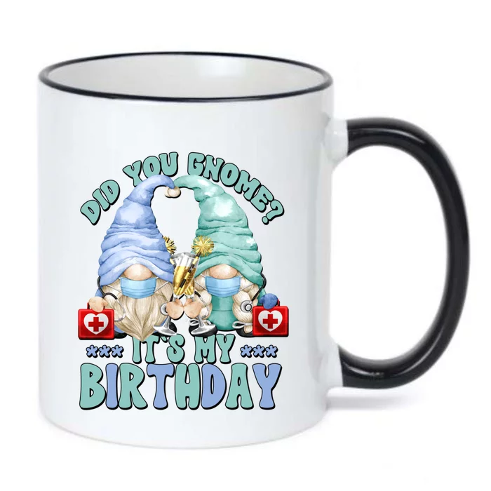 Funny Nurse Birthday Couple Outfit Gnome For Pediatric Nurse Gift Black Color Changing Mug