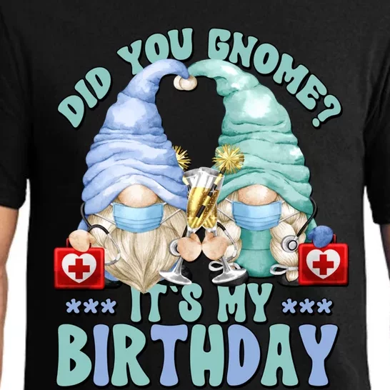 Funny Nurse Birthday Couple Outfit Gnome For Pediatric Nurse Gift Pajama Set