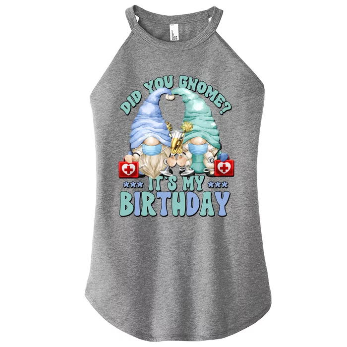 Funny Nurse Birthday Couple Outfit Gnome For Pediatric Nurse Gift Women’s Perfect Tri Rocker Tank