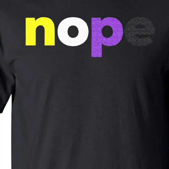 Funny Non Binary Pride Nope Nonbinary LGBTQ Enby Flag Tall T-Shirt