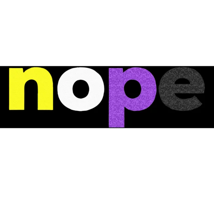 Funny Non Binary Pride Nope Nonbinary LGBTQ Enby Flag Bumper Sticker