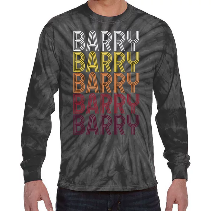 First Name Barry Vintage Barry Tie-Dye Long Sleeve Shirt