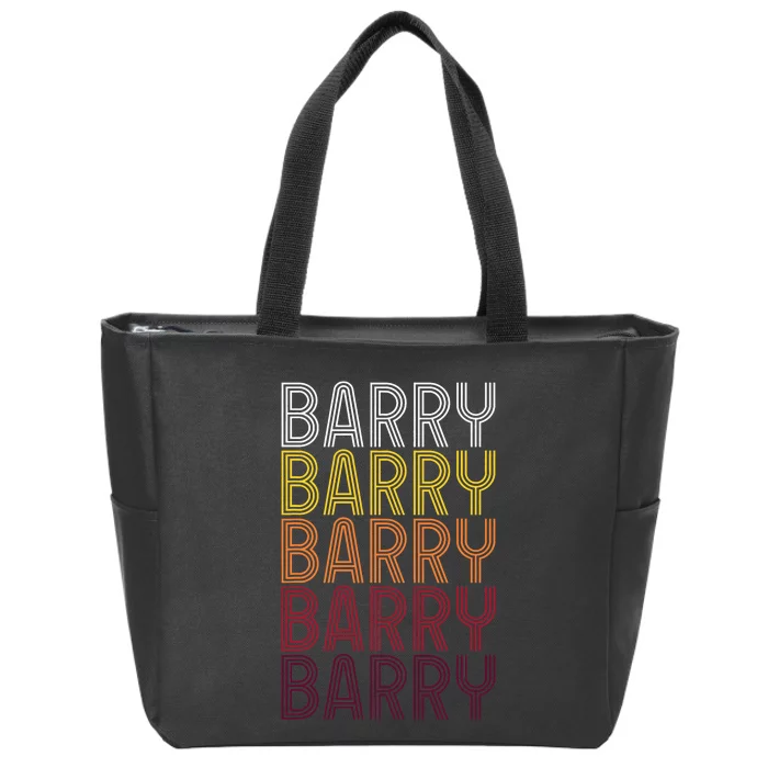 First Name Barry Vintage Barry Zip Tote Bag