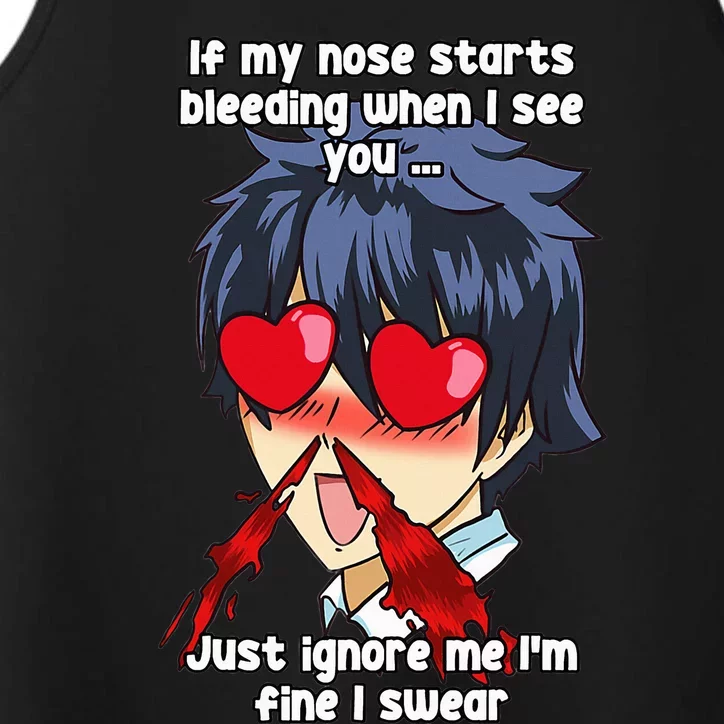 Funny Nose Bleed Anime Perv Simp Otaku Manga Anime Humor Performance Tank