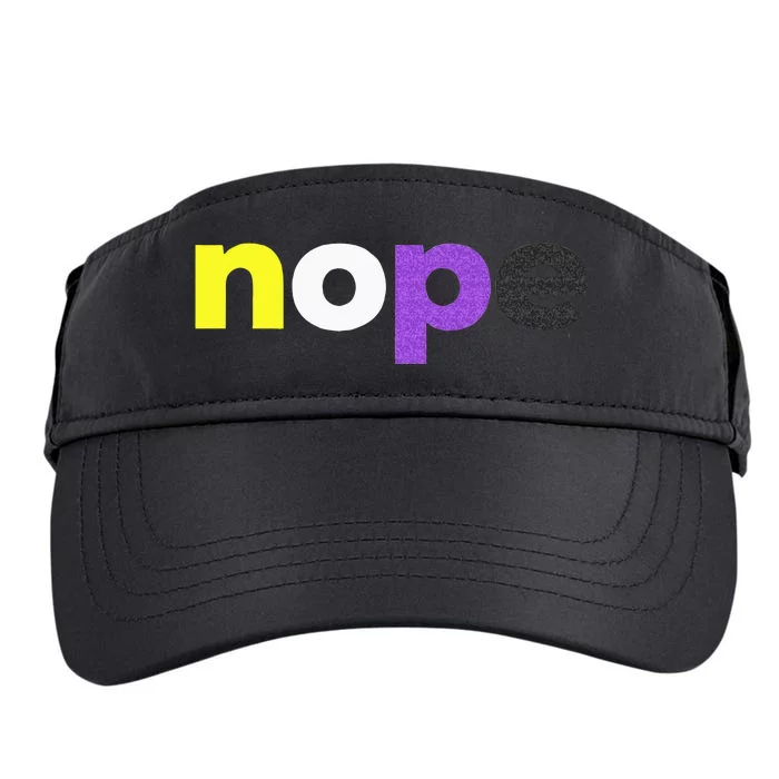 Funny Non Binary Pride Nope Nonbinary LGBTQ Enby Flag Adult Drive Performance Visor