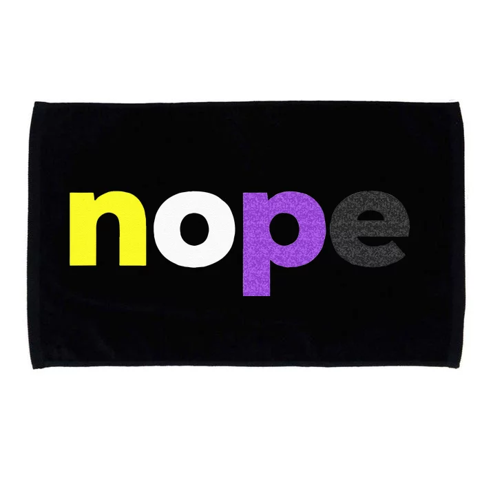 Funny Non Binary Pride Nope Nonbinary LGBTQ Enby Flag Microfiber Hand Towel