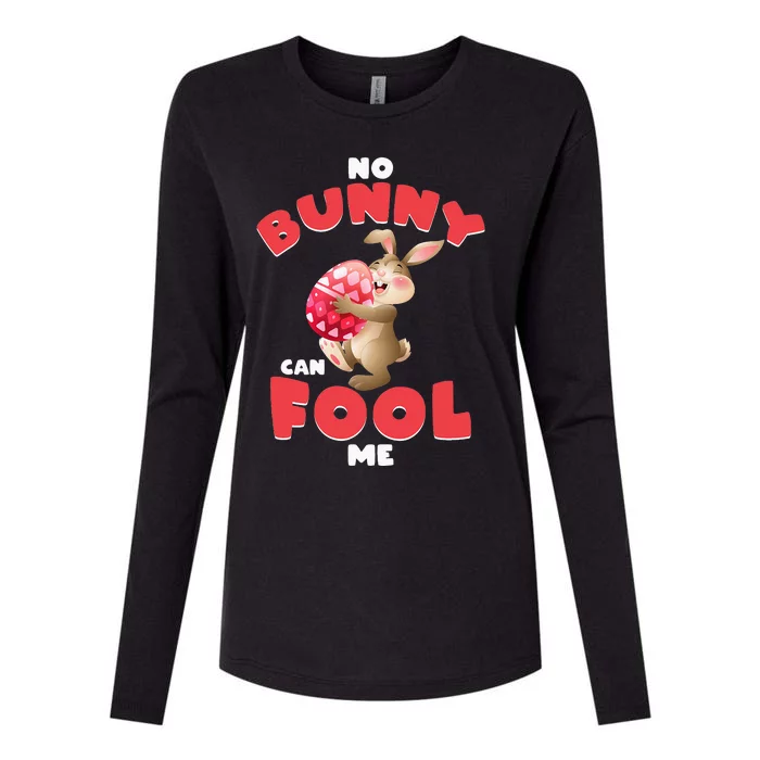 Funny No Bunny Can Fool Me Happy Easter Day April Fool's Day Womens Cotton Relaxed Long Sleeve T-Shirt